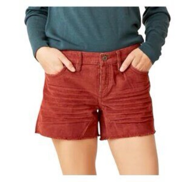 Carve Designs | Brick Rust Corduroy Shorts Size 6 Organic Cotton Mid-Rise Beachy - Picture 2 of 9